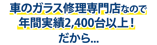 ガレージアップは年間実績2,400台以上！だから…